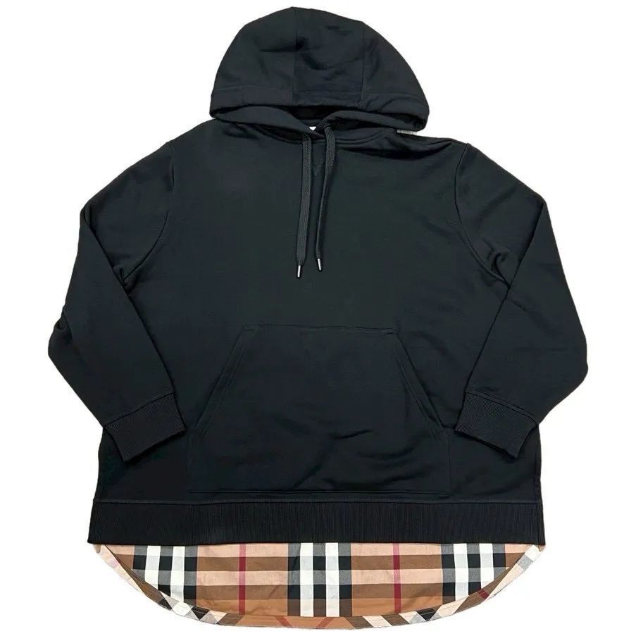 BURBERRY バーバリー スウェット パーカー チェック 切替 L コットン 