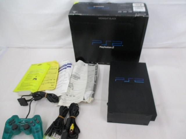 [Bulk Sale Used Item] Game PlayStation 2 PS2 Main Unit SCPH-50000 Midnight Black with Operating Item Box and Peripherals
