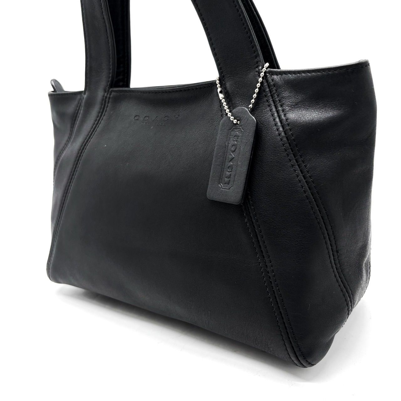 【良品】oldcoach y2k handbag leather goldparts black unisex オールドコーチ ハンドバッグ