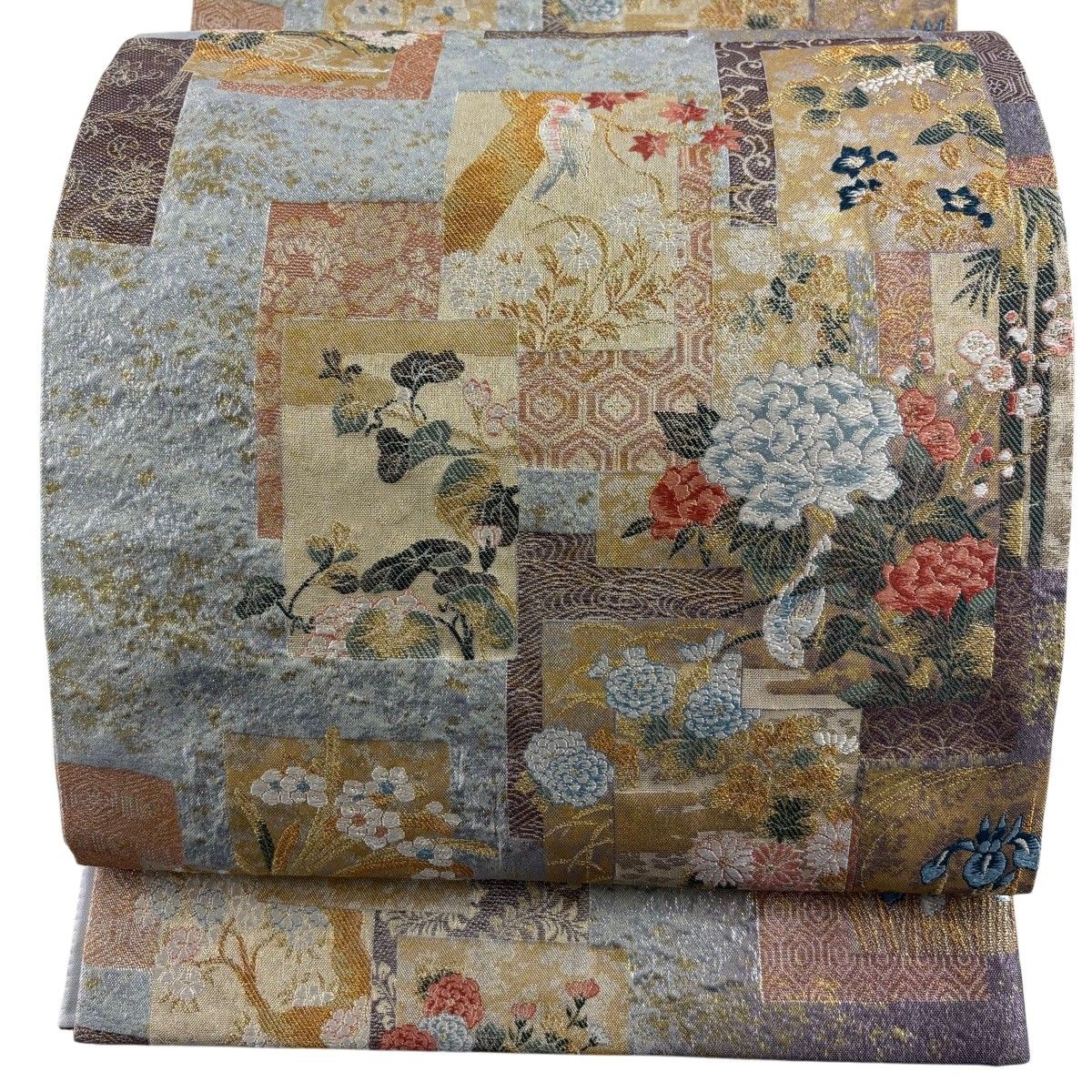 美品】 袋帯 秀品 琳派百花文 金糸 箔 銀色 六通 正絹 【中古】 - メルカリ