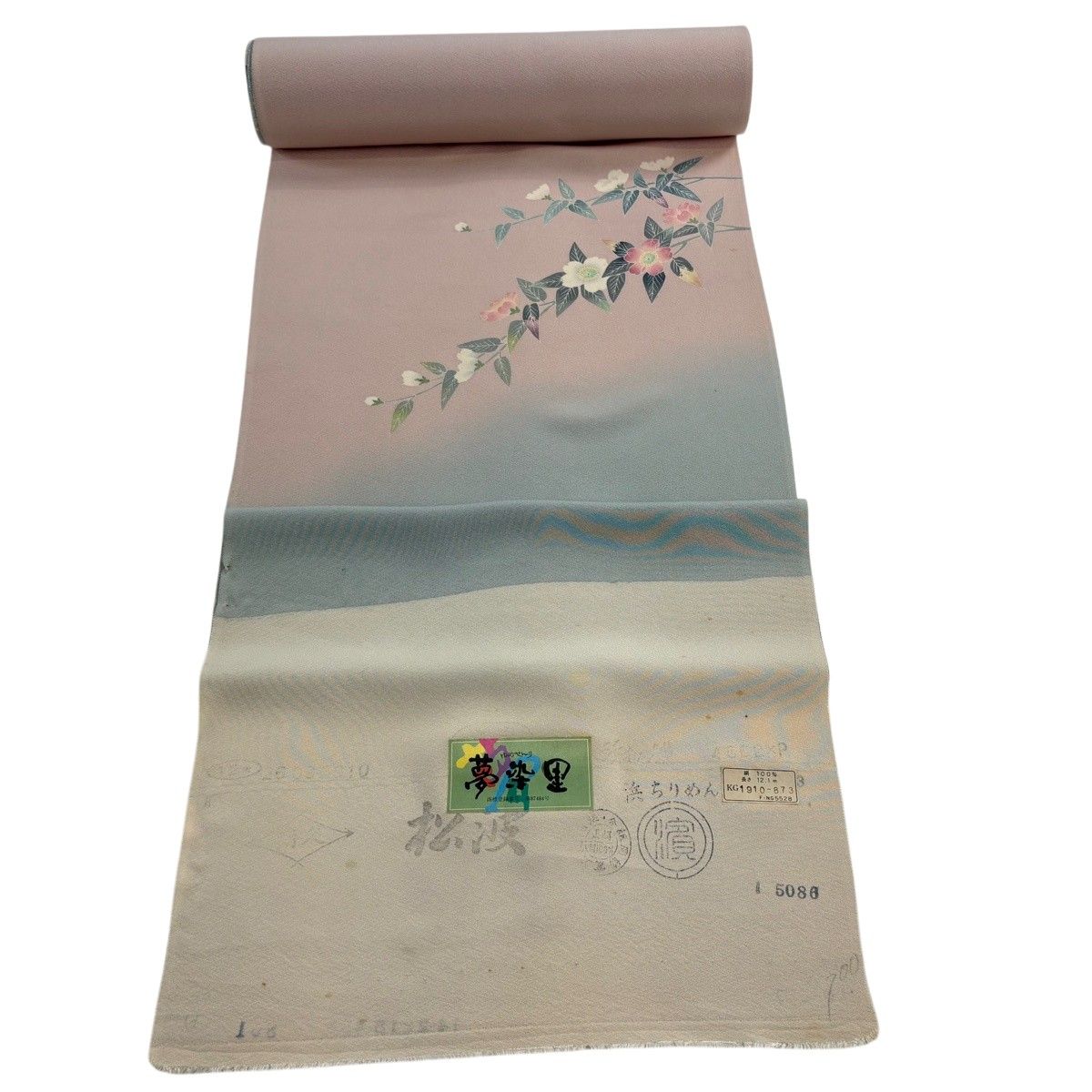 反物 秀品 付下げ 灰桜 正絹 【中古】
