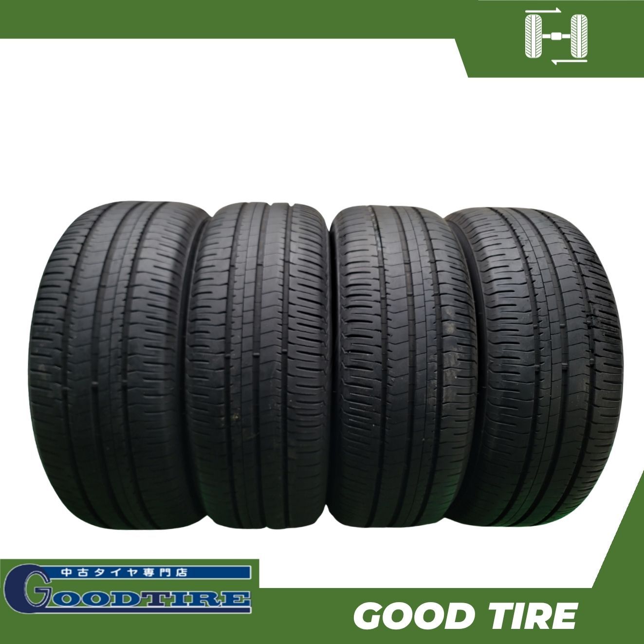 225/55R17 ブリヂストン ECOPIA NH200 2023年製 夏用 4本セット 8分山 中古タイヤ タイヤ アルファード フーガ フォレスター（7702）