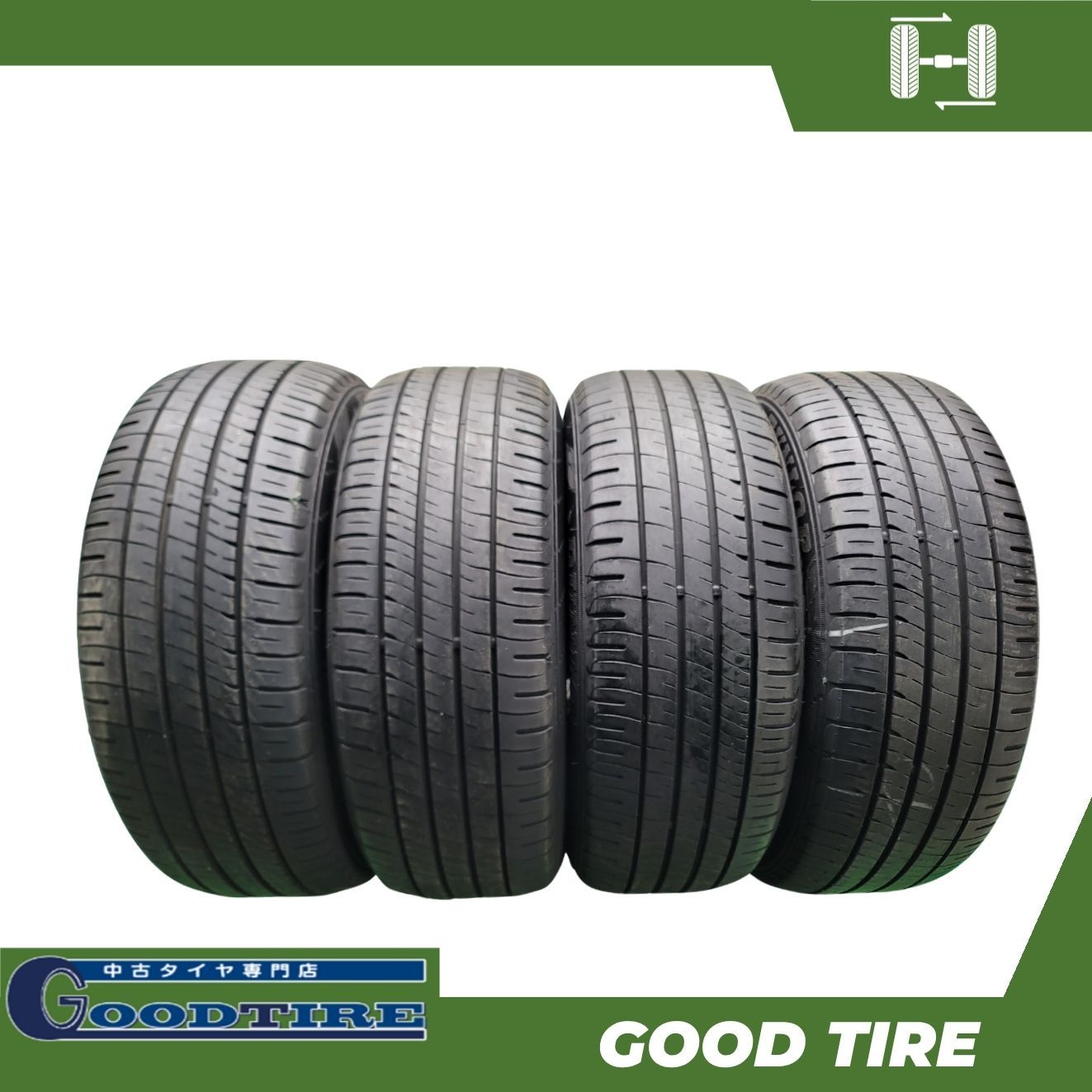 215/55R17 ダンロップ ENASAVE EC204 2022年製 夏用 4本セット 7.5分山 