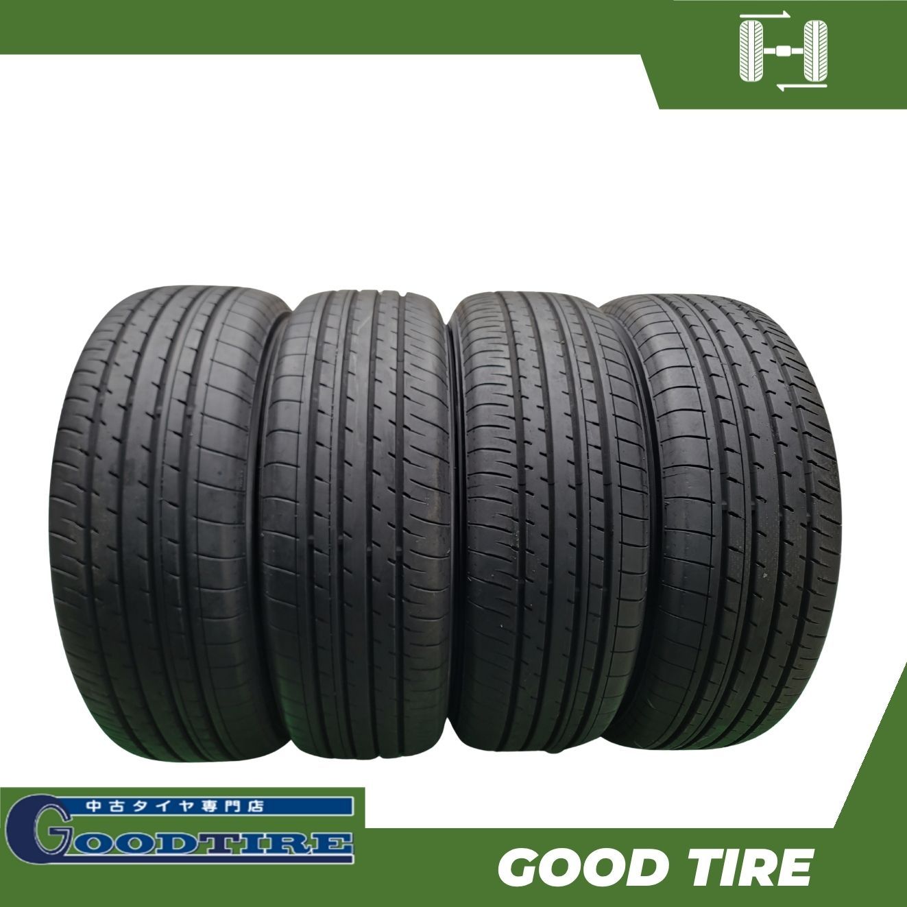 225/65R17 ヨコハマ BLUEART-XT AE61 2024年製 夏用 4本セット 8.5分山 中古タイヤ タイヤ（7695）