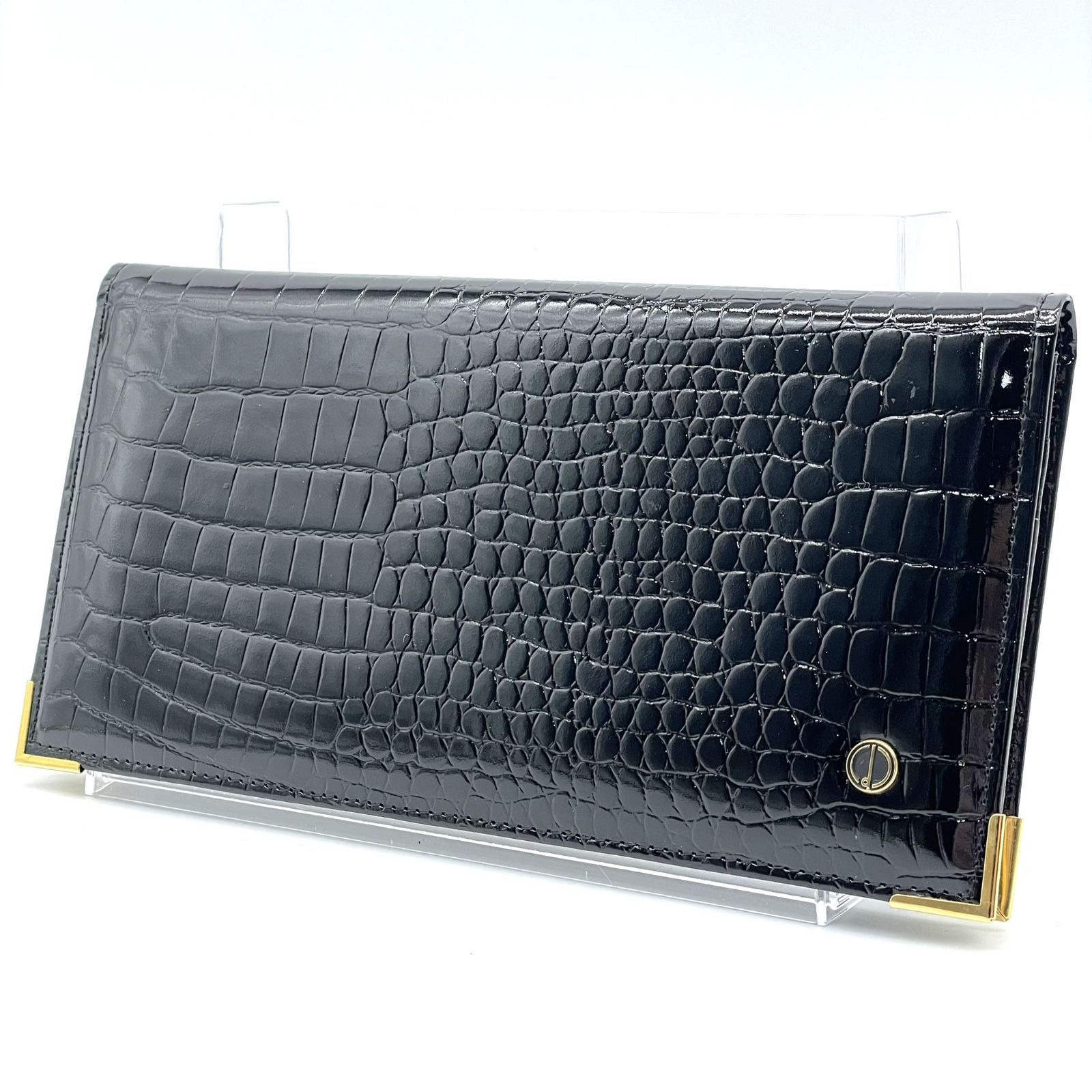 dunhill ダンヒル 本革 シャイニークロコ型押しレザー 札入れ 長財布 メンズ ダンヒル dunhill 長財布 クロコダイル型押し シャイニーレザー