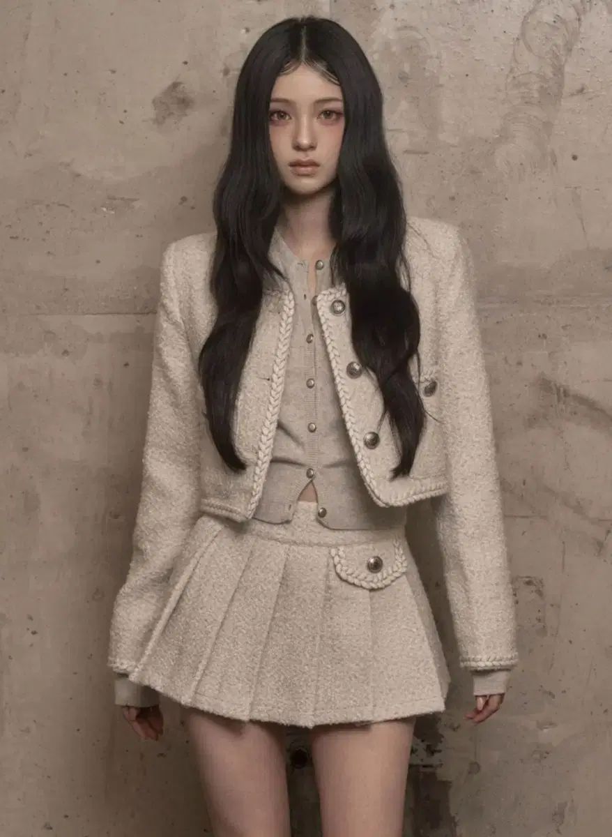 カーキポイント Atelier Tweed ivory ツイード セットアップ セット