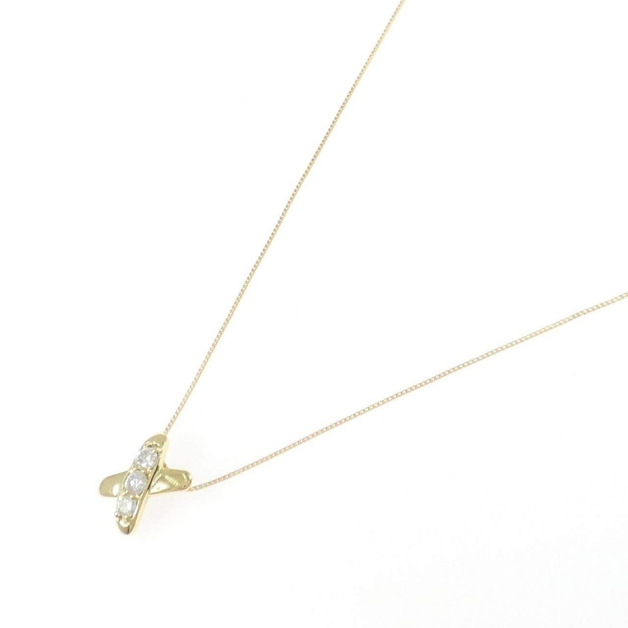 K18YG ダイヤモンド ネックレス 0.15CT - メルカリ