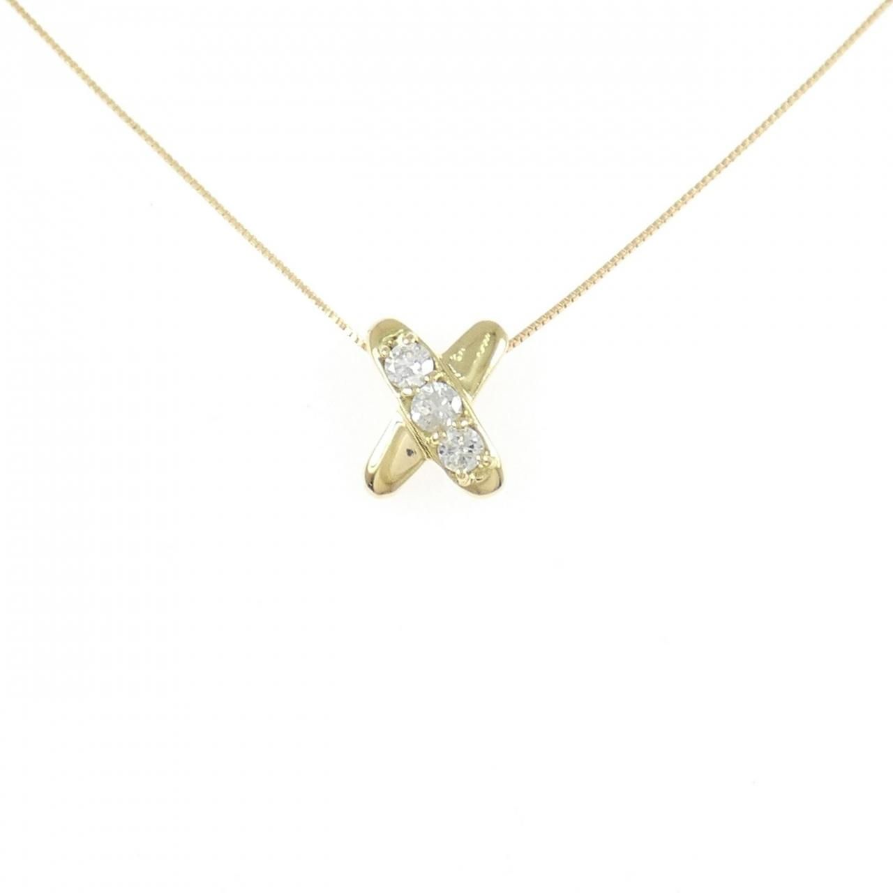 K18YG ダイヤモンド ネックレス 0.15CT - メルカリ