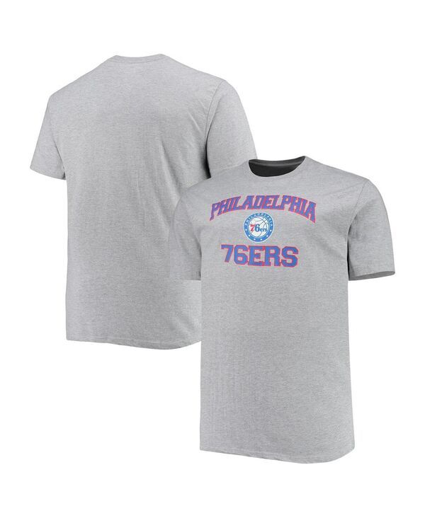 プロファイル メンズ トップス Tシャツ トール Profile Mens Heathered Gray Philadelphia 76ers Big and Tall Heart and Soul Tshirt Heathered Gray グレー
