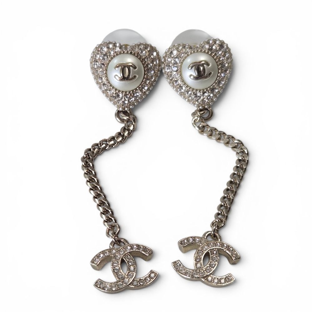 CHANEL シャネル ハートモチーフココマークピアス CCロゴ ライン