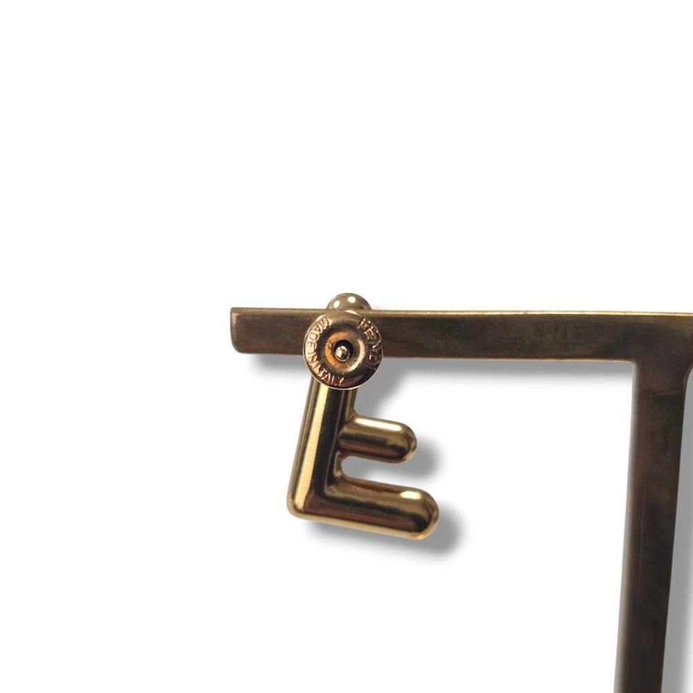 FENDI フェンディ ラインストーン FFロゴ ツートーン ピアス メタル