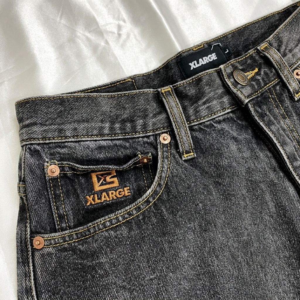 XLARGE エクストララージ ブラックデニムパンツ 30インチ ストリート 
