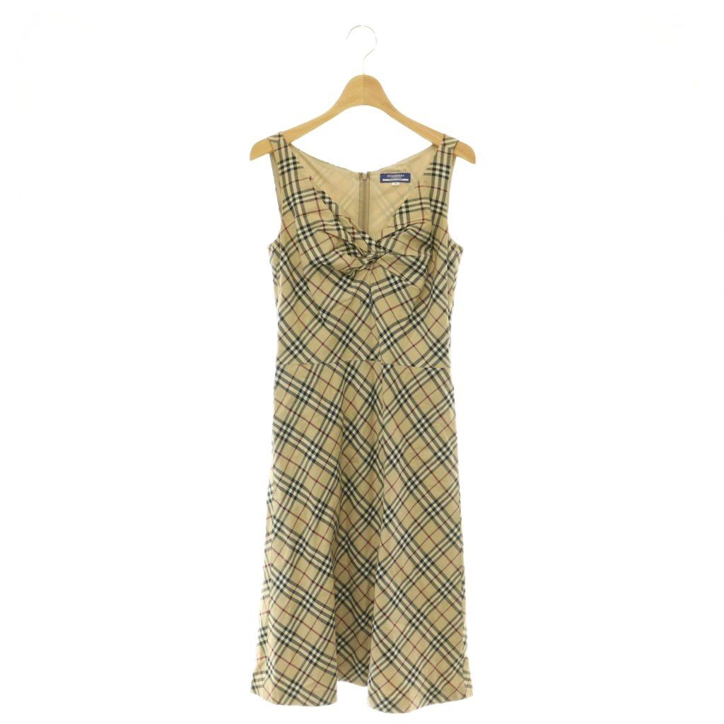 BURBERRY BLUE LABELベージュ チェックノースリーブ ワンピース バーバリーブルーレーベル BURBERRY BLUE LABEL ワンピース チェック