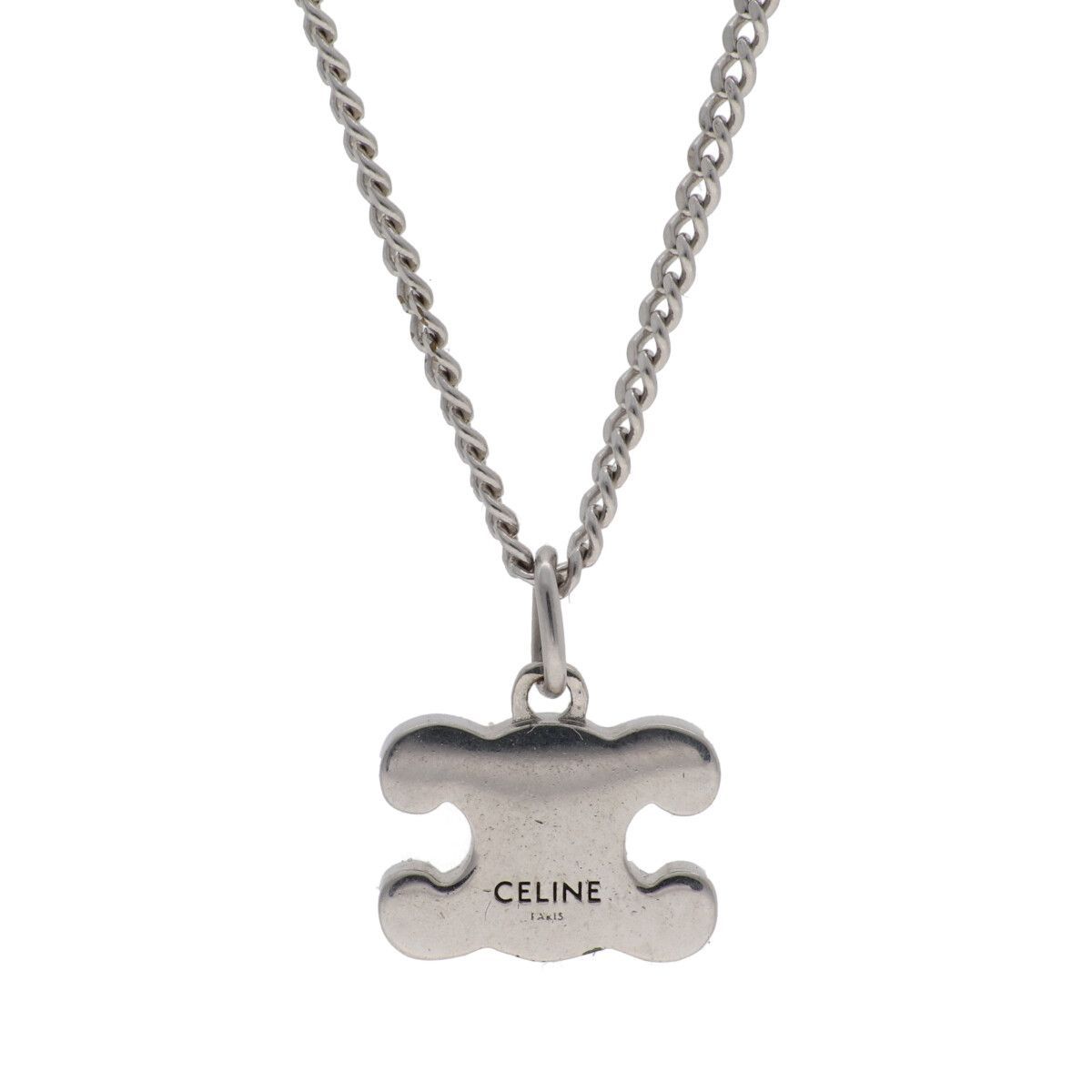中古】 CELINE セリーヌ トリオンフ ラインストーン ネックレス 
