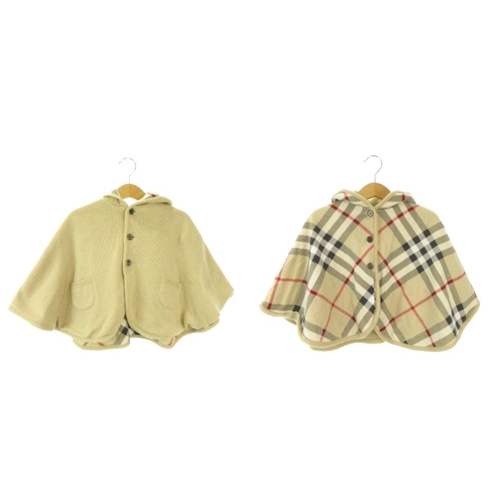 BURBERRY フード付きポンチョ ベージュ バーバリー BURBERRY リバーシブル ジャケット ポンチョ ケープ
