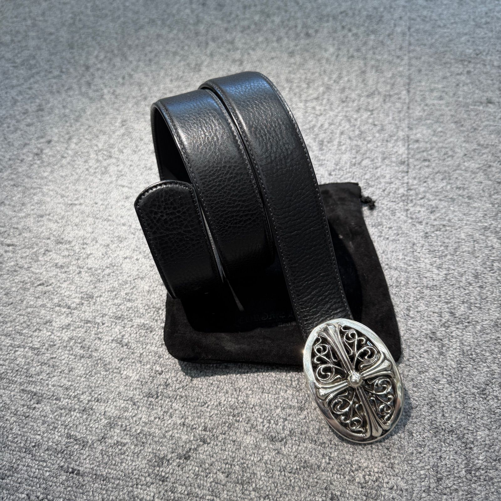 新品未使用　CHROME　HEARTS クロムハーツ　OVAL 1.5'' クラシック　オーバルクロスバックル　ベルトセット　34inch