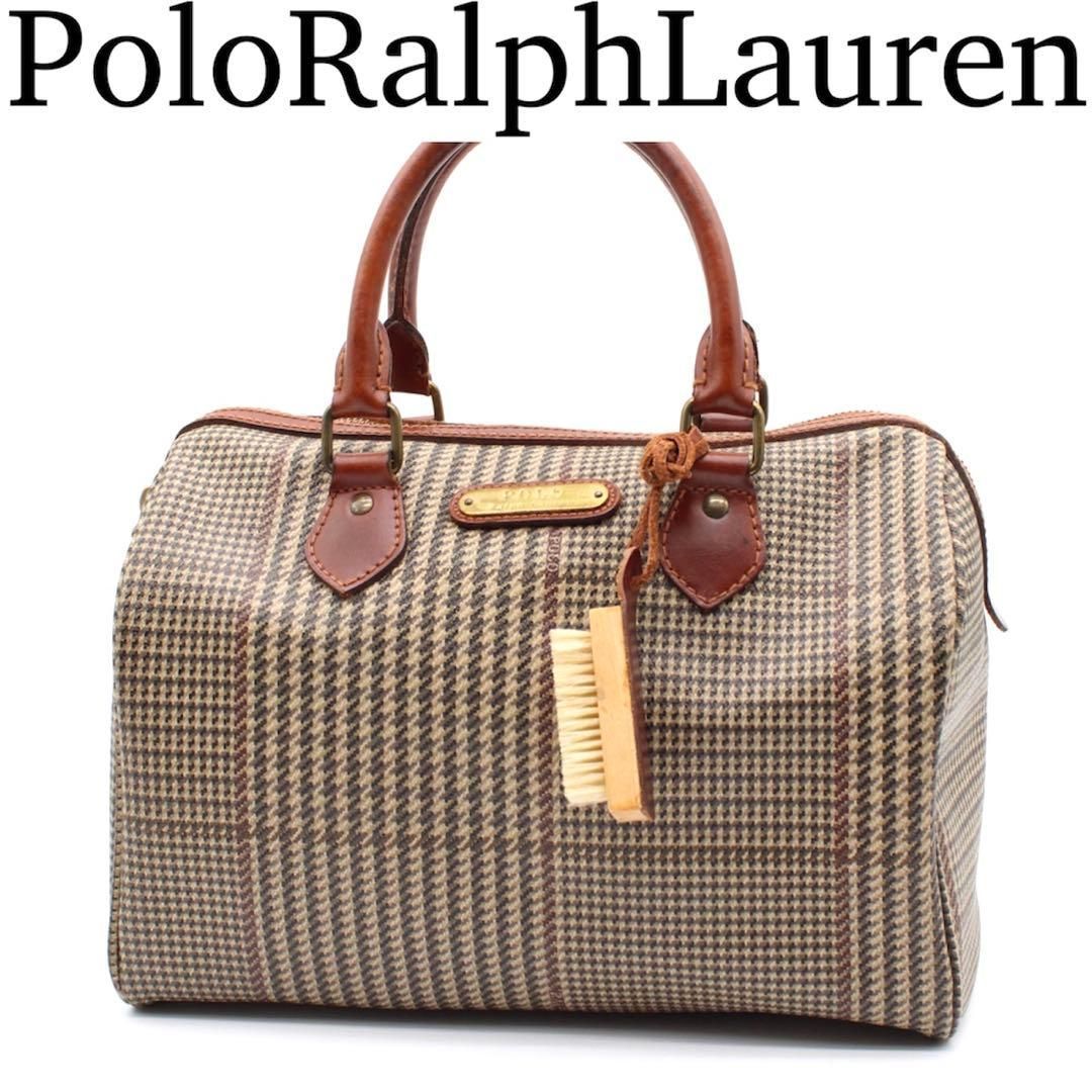 PoloRalphLauren ミニボストング ハンドバッグ 千鳥格子 PVC - メルカリ