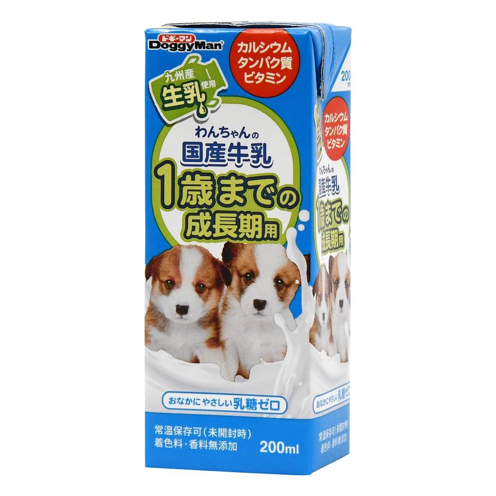 新品 ドギーマン わんちゃんの国産牛乳 1歳までの成長期用 200ミリリットル (x 24) (ケース販売)