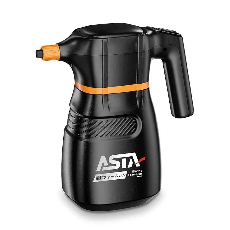 ASTA 電動フォームガン 洗車 充電式 コードレス泡スプレー 高圧対応 充電式フォームスプレー 洗車グッズ 車・バイク用 強力泡立ち 1