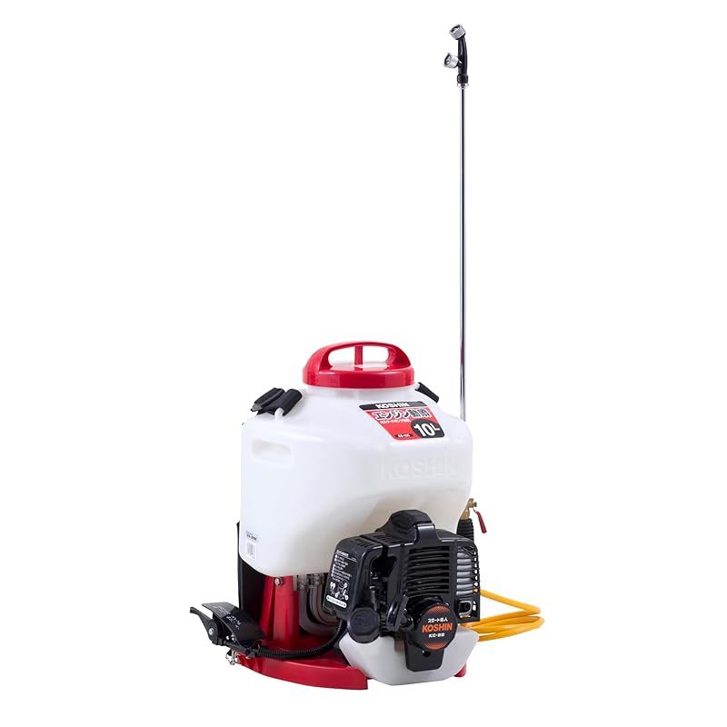 工進(KOSHIN) 背負い式 エンジン 動噴 タンク 10L ES-10C 2サイクル 混合 リコイル スタート カスケード ポンプ 消毒 防除 除草 縦型2頭口噴口、泡状除草噴口 0