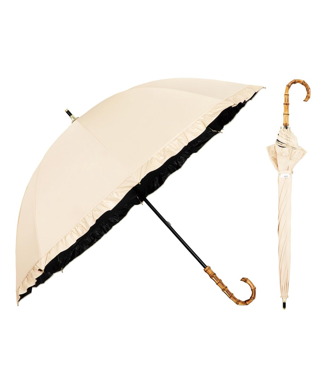【旧モデル】Wpc. 日傘 UVO(ウーボ) 長傘／8K 親骨55cm レディース フリル ベージュ 親骨：55cm UVO8K-04 0