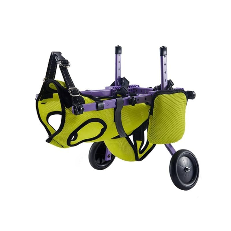 Verocis ペットカート 小型犬 歩行器 2輪 犬用 車いす リハビリトイレトレーニングサポート付き 調節可能 後足不便 アルミスタンド しっかり穏やか ペット歩行補助輪 小型犬カート 成長調整可能 ペット車椅子 介護用 小型犬対応 洗えるオムツ付き 0
