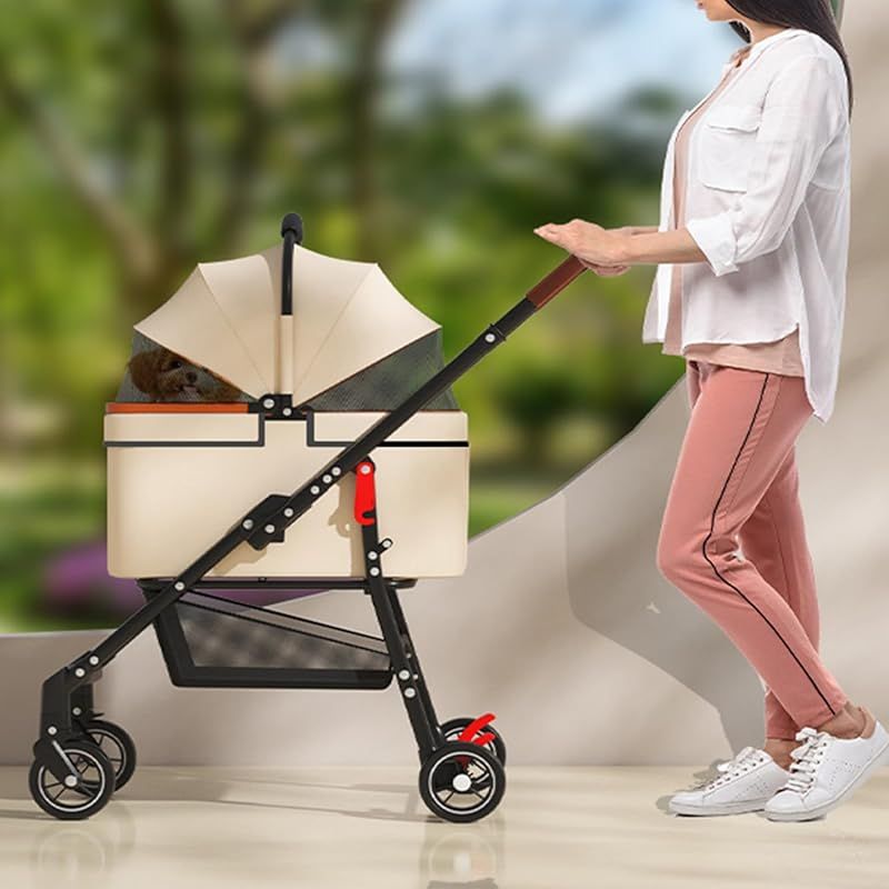 犬用品 JZOOOZ ペットカート 犬用カート 分離型 4輪 キャスター付き 後
