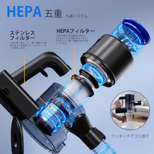 掃除機 コードレス【2026革新版！衝撃の45000pa超強力吸引革命的な軽さ