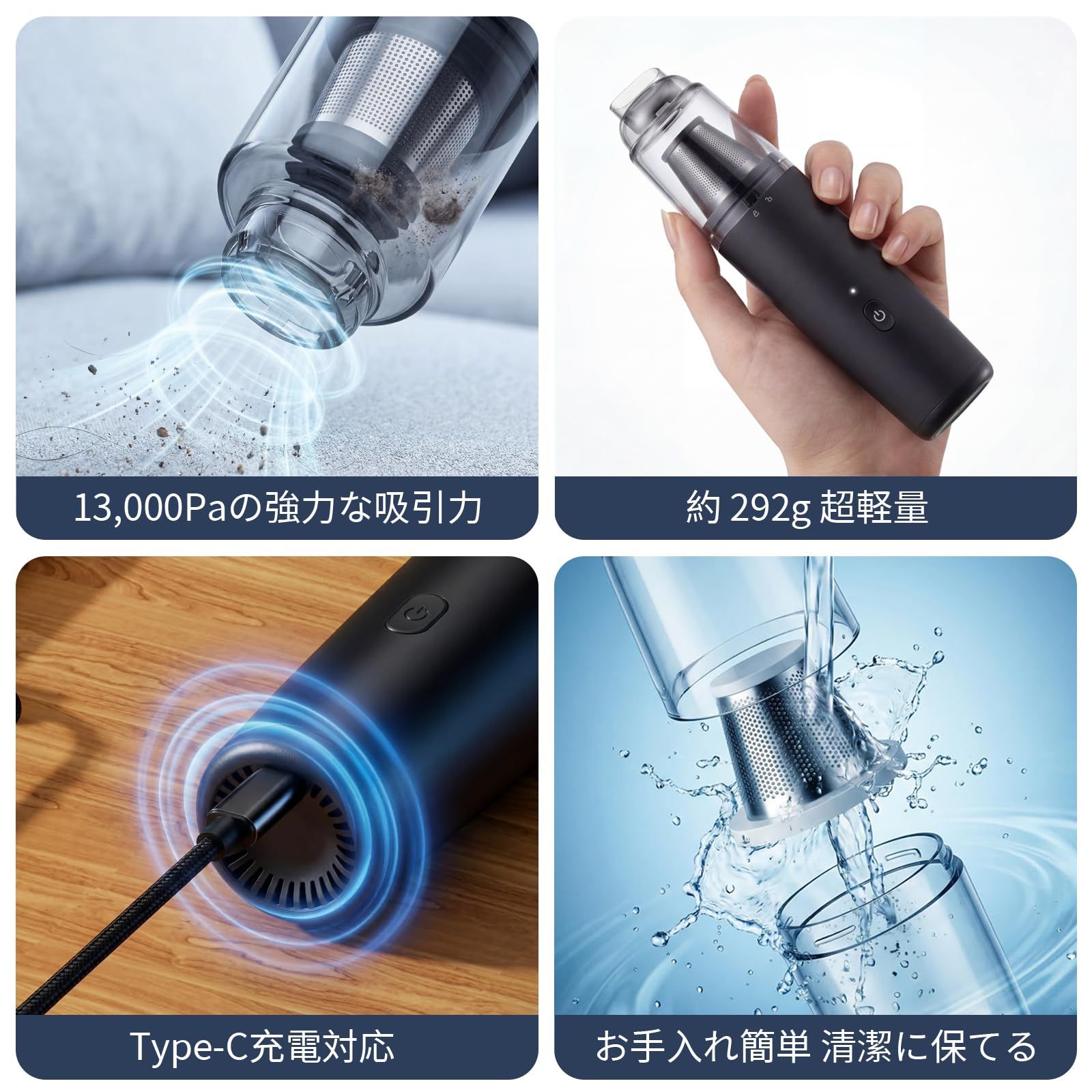 ハンディクリーナー コードレス 強力吸引力 多機能車用掃除機 吹き飛ぶ 