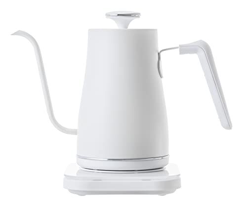 [山善] 電気ケトル 電気ポット 0.8L 一人暮らし 二人暮らし (消費電力 1200W ／ 温度調節／保温機能／空焚き防止機能) ホワイトシルバー EGL-C1281(WS) 1