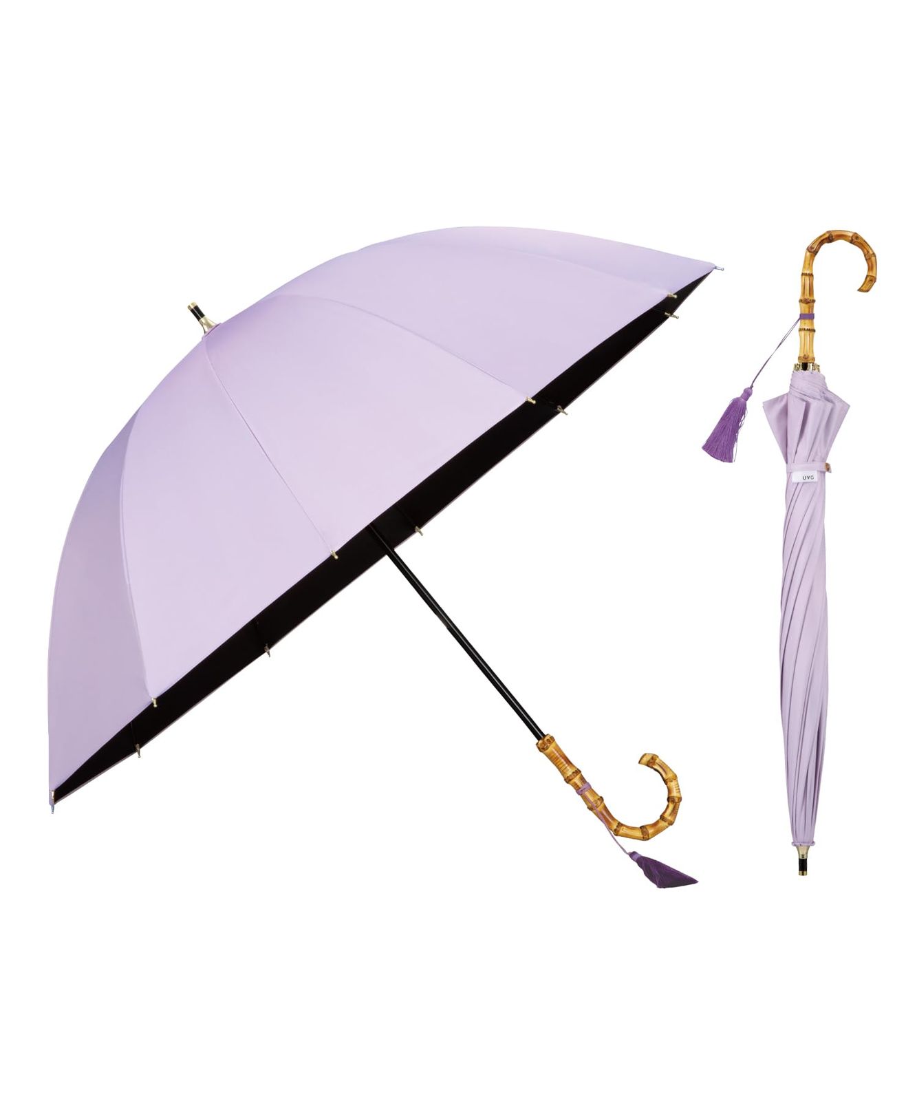 【旧モデル】Wpc. 日傘 UVO(ウーボ) 長傘／12K 親骨55cm レディース 無地タッセル ラベンダー 親骨：55cm UVO12K-06 1
