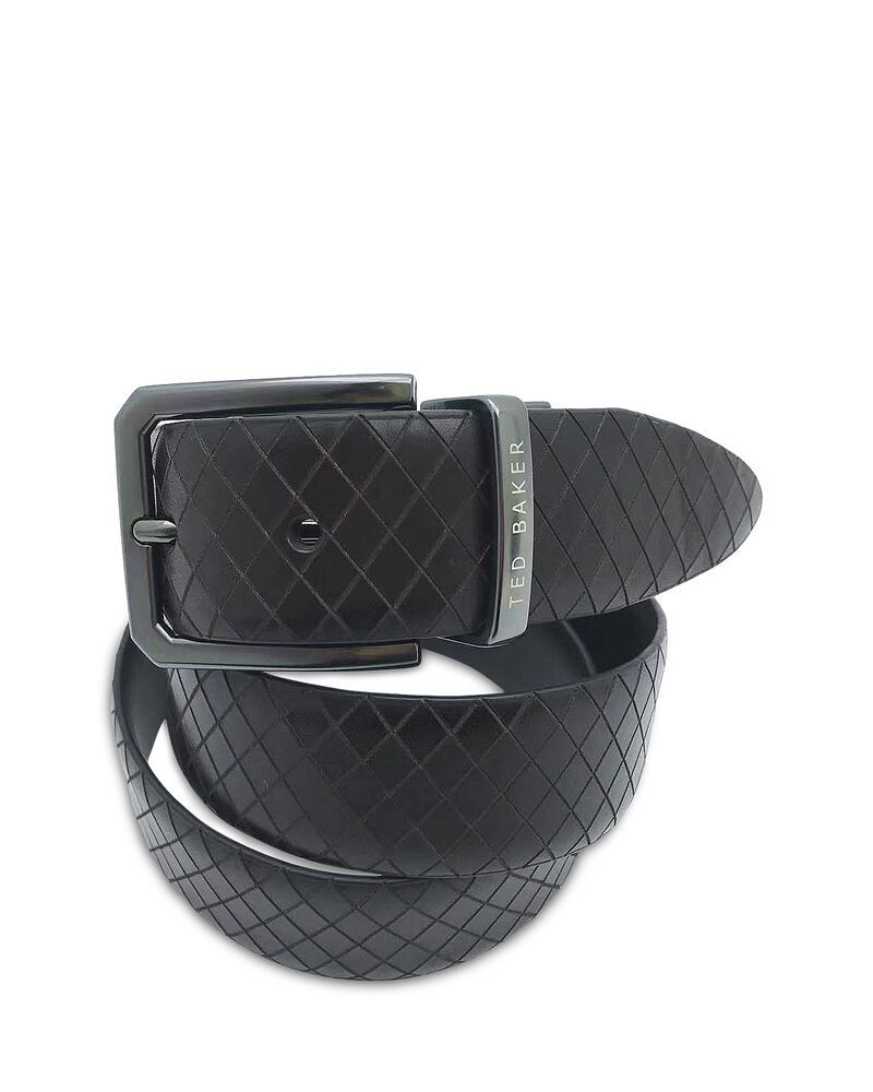 テッドベーカー メンズ アクセサリー ベルト レザー Ted Baker Mens Embossed Leather Belt Black ブラック