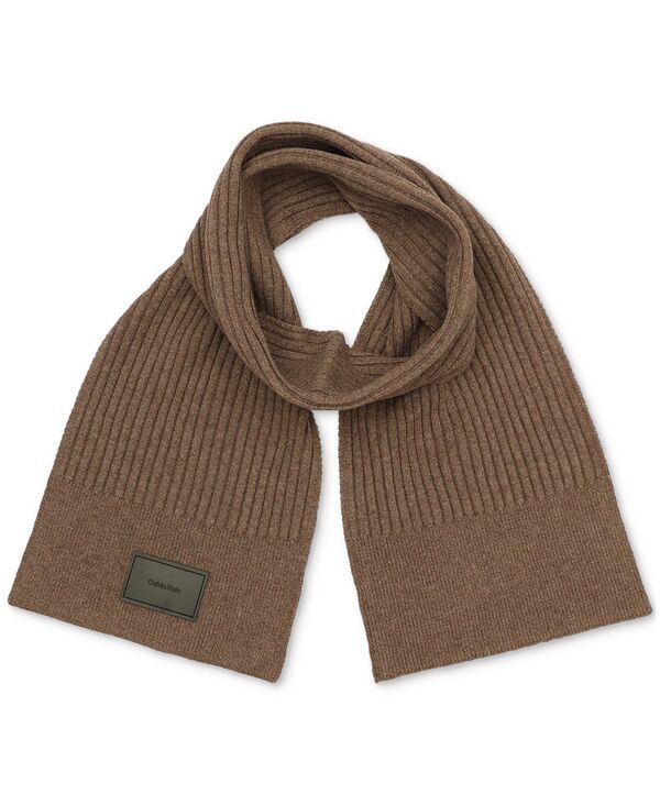 カルバンクライン メンズ アクセサリー マフラー・ストール・スカーフ Calvin Klein Mens Mixed Stitch Scarf Truffle
