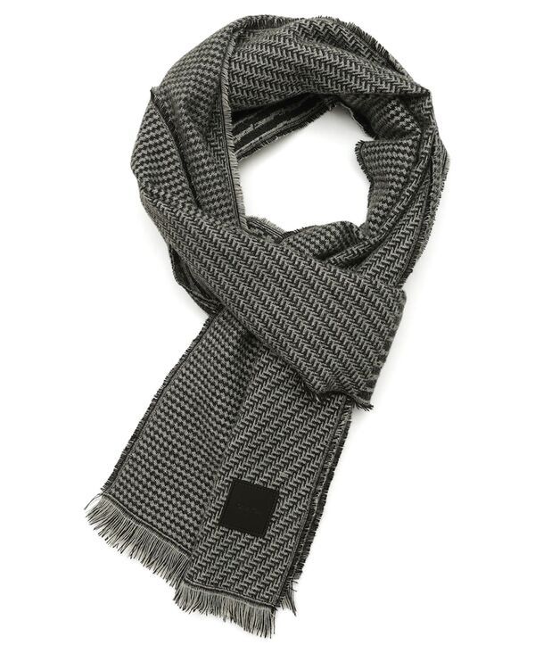 カルバンクライン メンズ アクセサリー マフラー・ストール・スカーフ Calvin Klein Mixed Pattern Yarn Dye Scarf Black ブラック