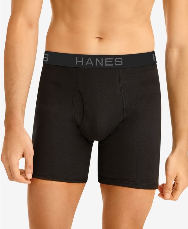 ヘインズ メンズ アンダーウェア ボクサーパンツ Hanes Mens 5Pk Performance Boxer Briefs Black ブラック