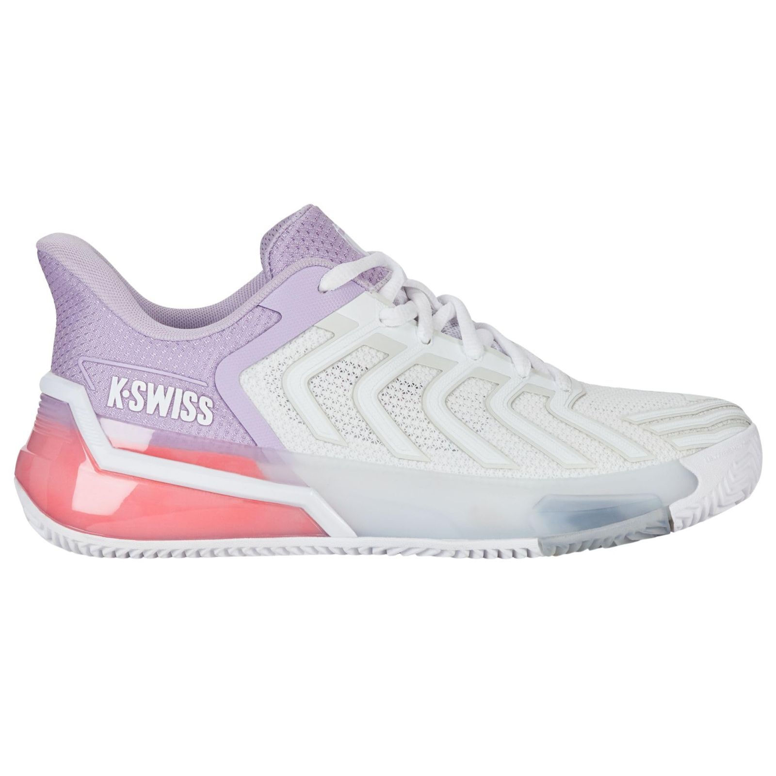 新品 ダンロップ(DOUNLOP) テニスシューズ K-SWISS (ケー・スイス) Ultrashot 4 HB Women クレーコートモデル 25SS ホワイト×パープル KS94438182WP 24.0cm