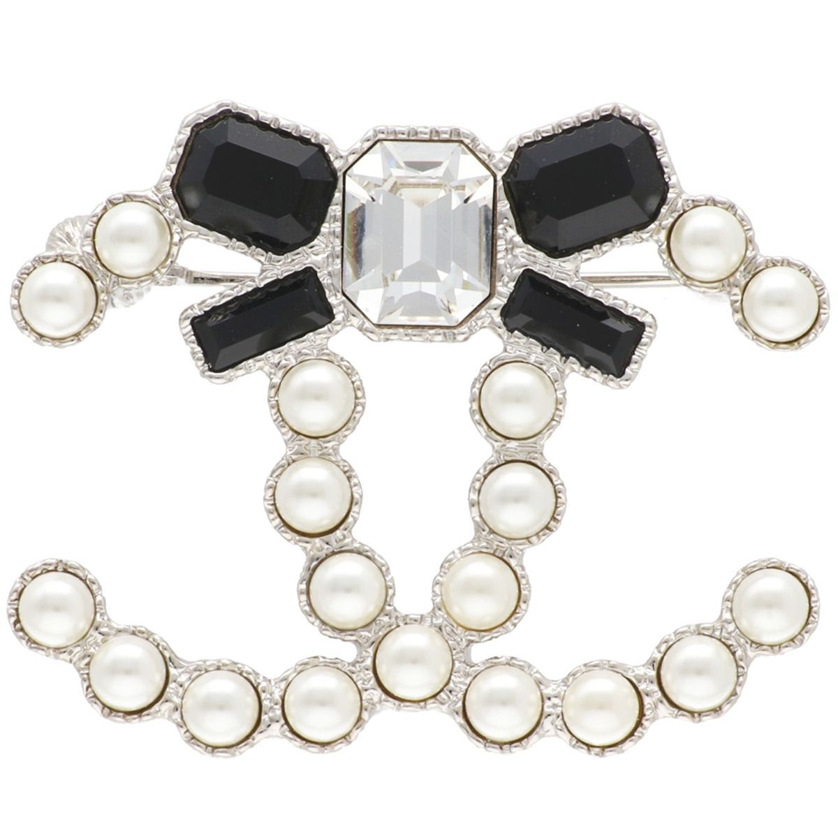 中古】 CHANEL シャネル ココマーク リボン フェイクパール ライン 