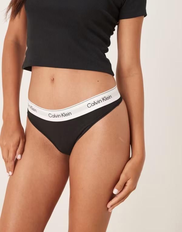 カルバンクライン レディース アンダーウェア ブリーフパンツ コットン Calvin Klein Icon cotton modal thong Black ブラック
