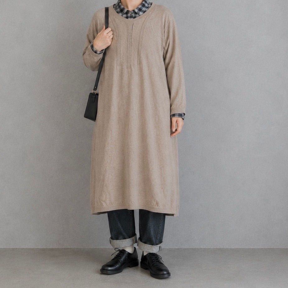 45rpm / cotton knit over one-piece