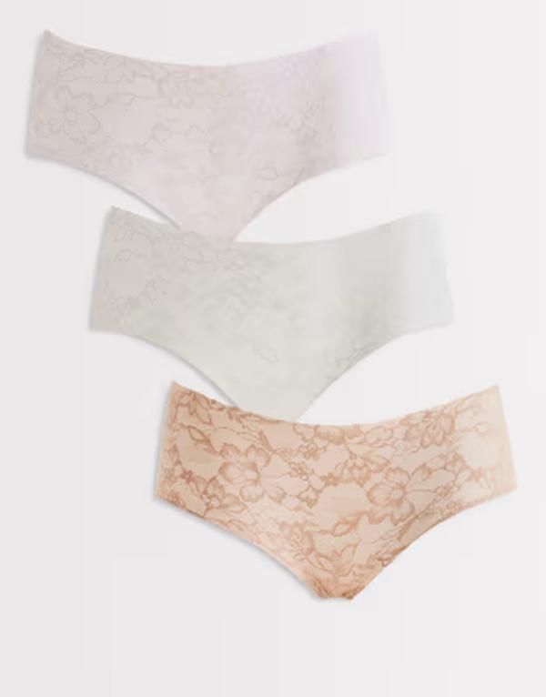 コットンオン レディース アンダーウェア ブリーフパンツ レース Cotton 3 pack invisible lace boyleg briefs beige and Multi マルチカラー