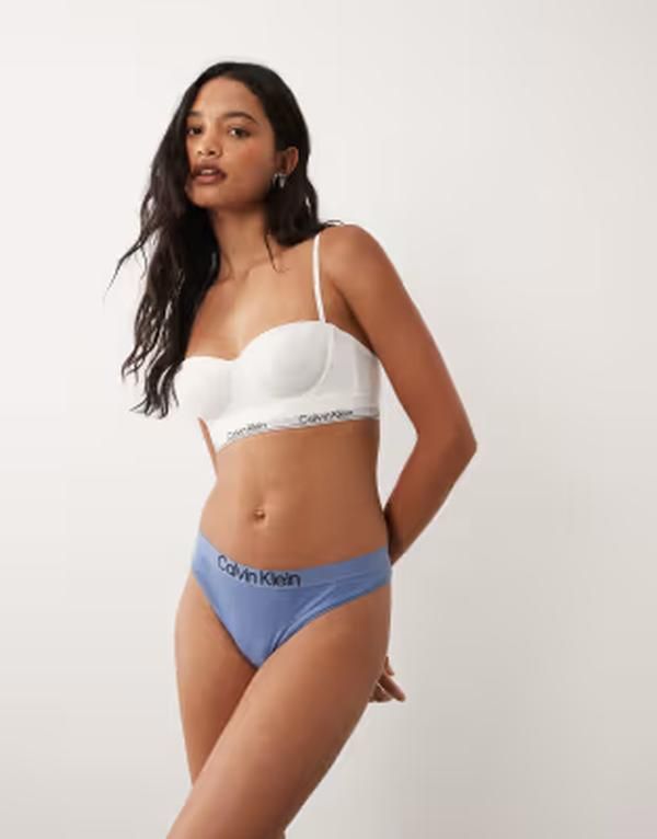 カルバンクライン レディース アンダーウェア ブリーフパンツ コットン Calvin Klein Extra Soft Cotton thong Blue Tulip ブルー