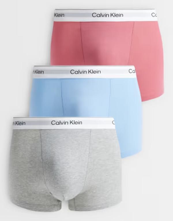 カルバンクライン メンズ アンダーウェア トランクス コットン Calvin Klein Icon Cotton Stretch 3pack relaxed trunksbluepink Brilliant PinkGulf ピンク