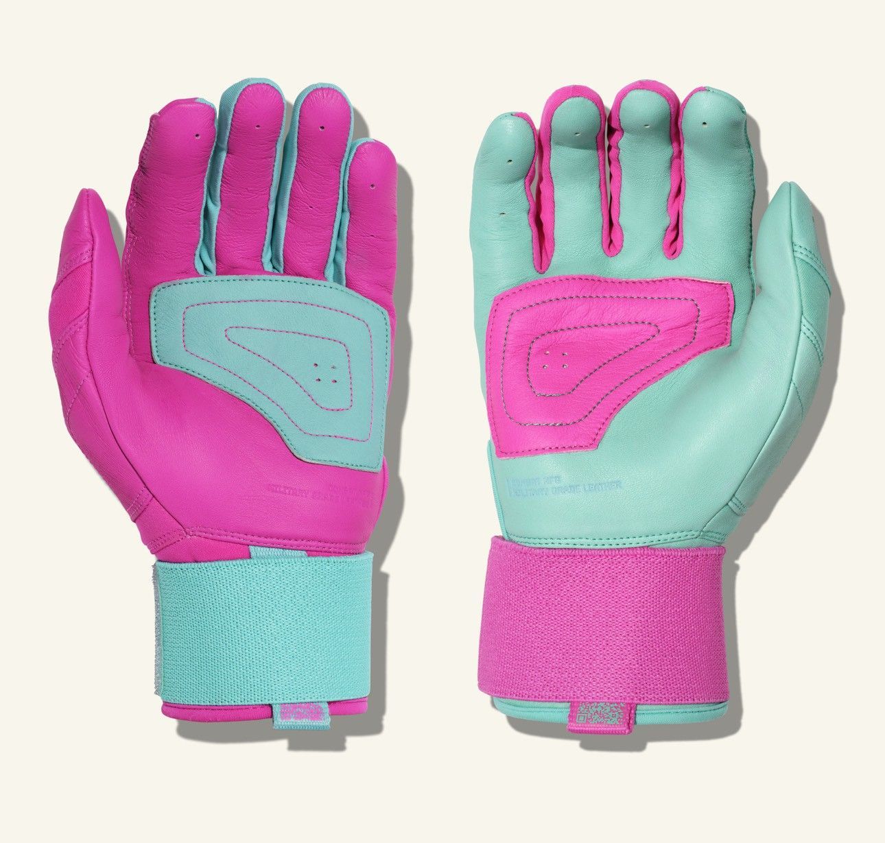 COMBAT MFG　バッティンググローブ 両手用 高グリップ仕様 野球 COMBAT MFG YING YANG LONG STRAP BATTING GLOVES Mint/Pink