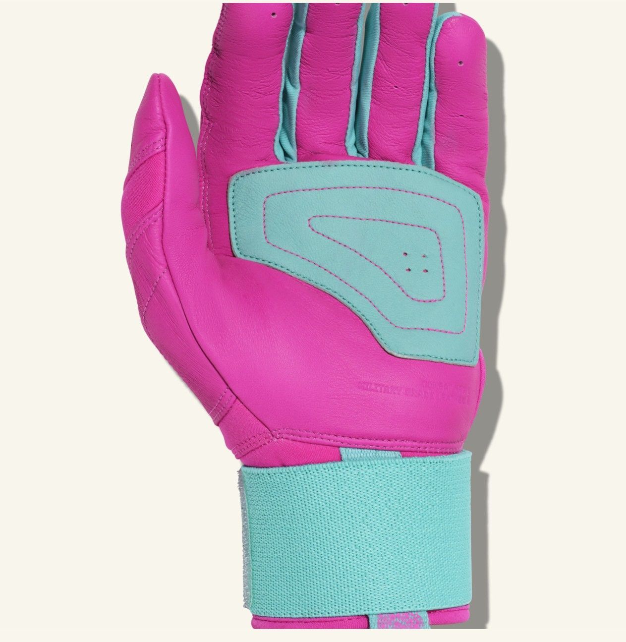 COMBAT MFG　バッティンググローブ 両手用 高グリップ仕様 野球 COMBAT MFG YING YANG LONG STRAP BATTING GLOVES Mint/Pink