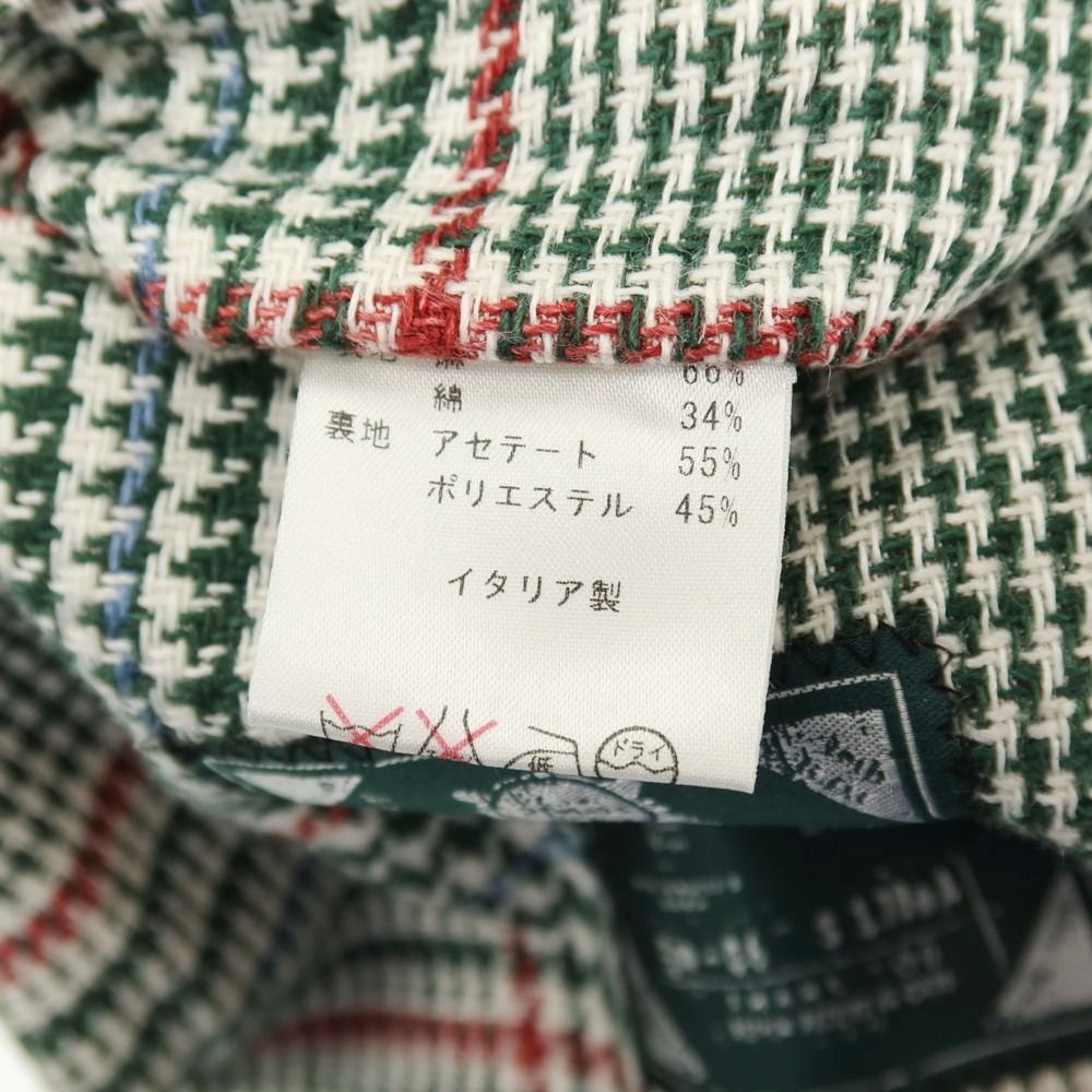 中古】ルビアム LUBIAM リネンコットン チェック 3B テーラード