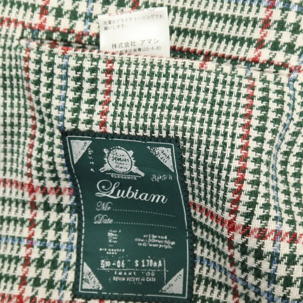 中古】ルビアム LUBIAM リネンコットン チェック 3B テーラード