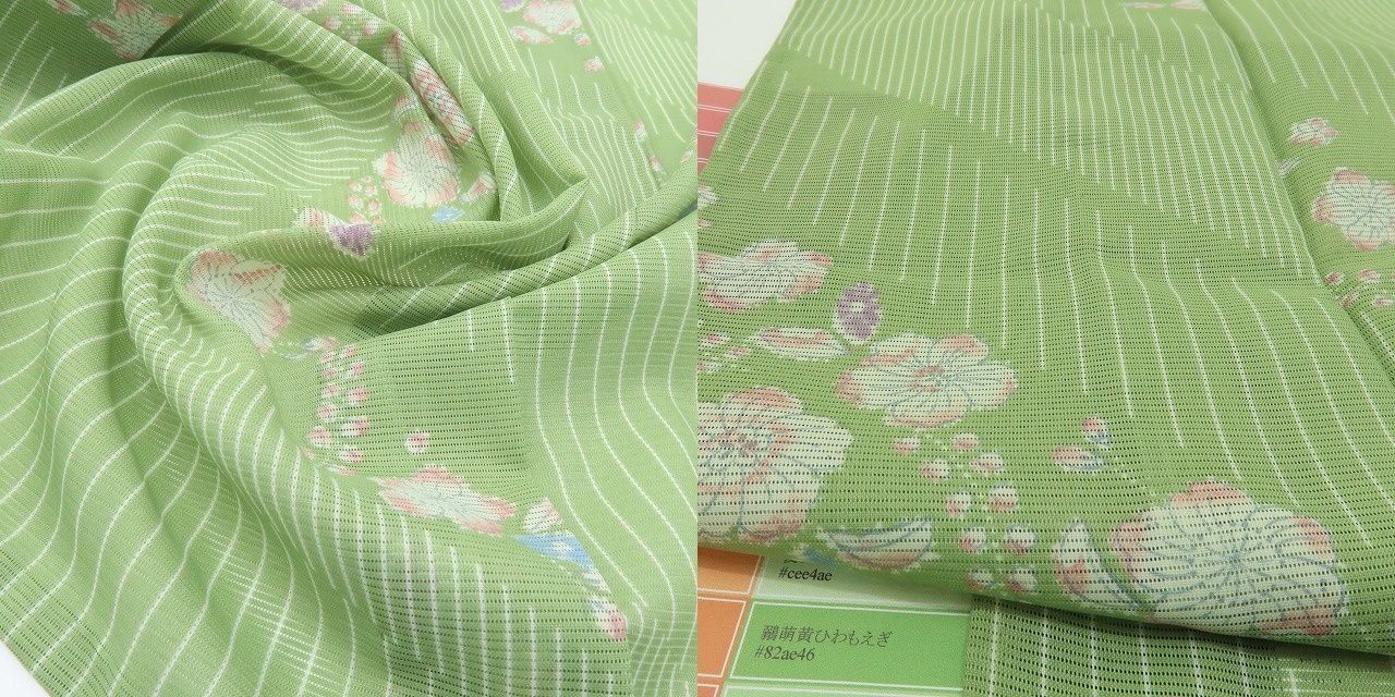 六花-RIKKA- 新品 洗える夏着物 辻が花 絽❀涼縞に寄り添い、初夏を