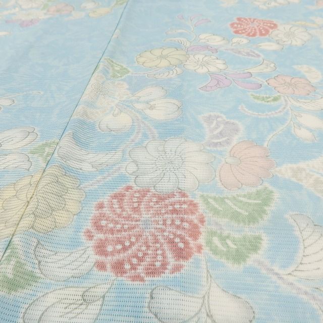 六花-RIKKA- 美品 洗える夏着物 誂えポリエステル 辻が花 絽❀涼彩に