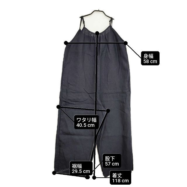 フォグリネンワーク サロペット 麻 リネン オールインワン リトアニアリネン 黒 fog linen work リトアニアリネン 麻 オーバーオール サロペット