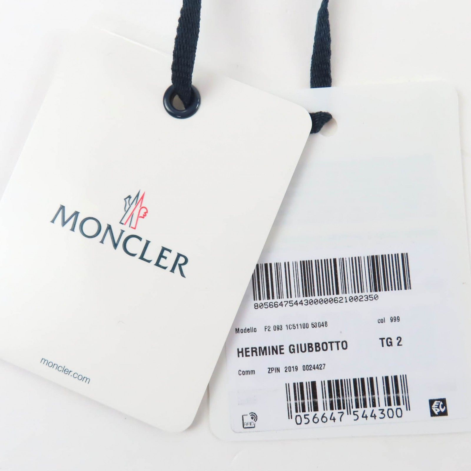 美品☆MONCLER モンクレール HERMINE エルミンヌ ロゴワッペン・フード